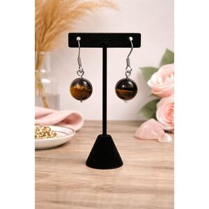 Tiger’s Eye Protection Earrings – Confidence & Grounding Crystal Jewelry